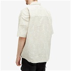 Daily Paper Men's Zuri Macrame Jacquard Relaxed Short Sleeve Shirt in Moonstruck Beige