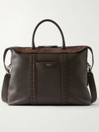 Serapian - Suede-Trimmed Full-Grain Leather Briefcase