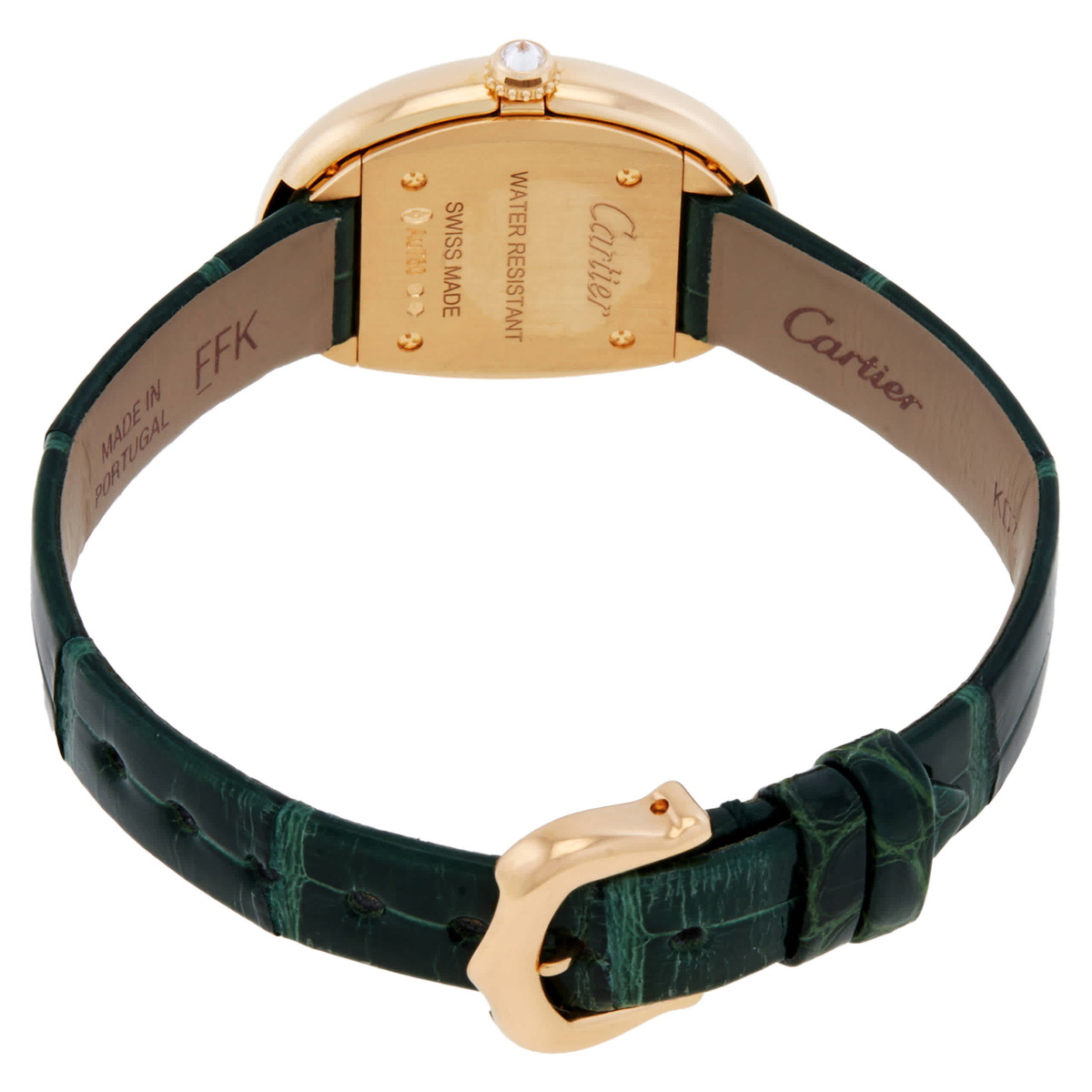 Cartier Baignoire Small Model Quartz 18kt Yellow Gold Diamond Watch WJBA0054