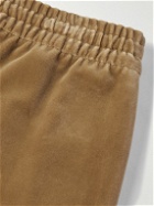 Fear of God - Forum Striped Canvas-Trimmed Cotton and Modal-Blend Velvet Sweatpants - Brown