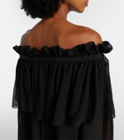 Nina Ricci Gathered sheer silk maxi dress