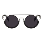 Yohji Yamamoto Black Round Wire Frame Sunglasses
