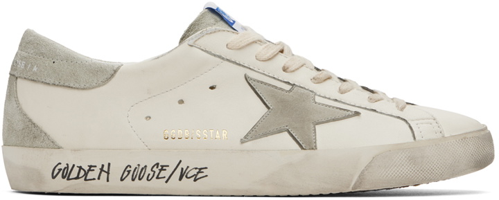 Photo: Golden Goose Off-White & Gray Super Star Classic Sneakers