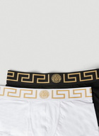 Pack of Two Greca Border Boxer Briefs in Black And White