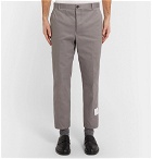 Thom Browne - Grey Cotton-Twill Trousers - Men - Gray