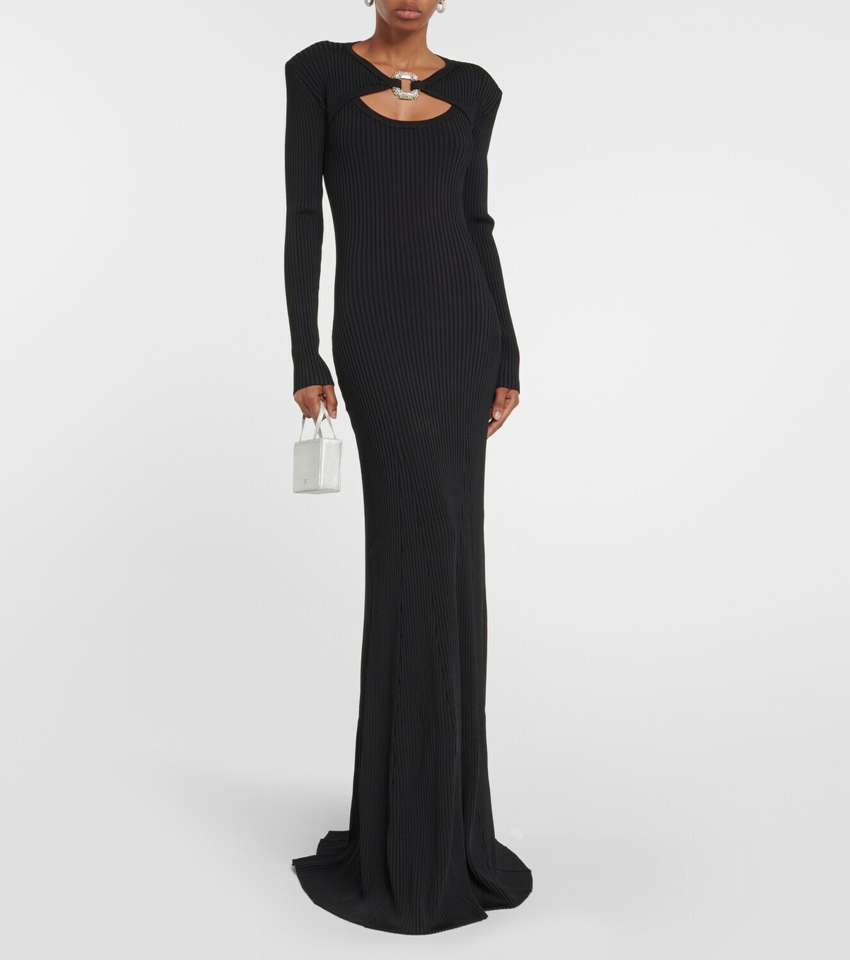 David Koma Embellished ribbed-knit gown David Koma David Koma Embellished ribbed-knit gown David Koma