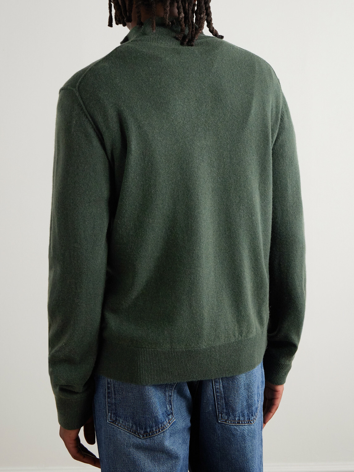 Hartford - Wool and Cashmere-Blend Half-Zip Sweater - Green