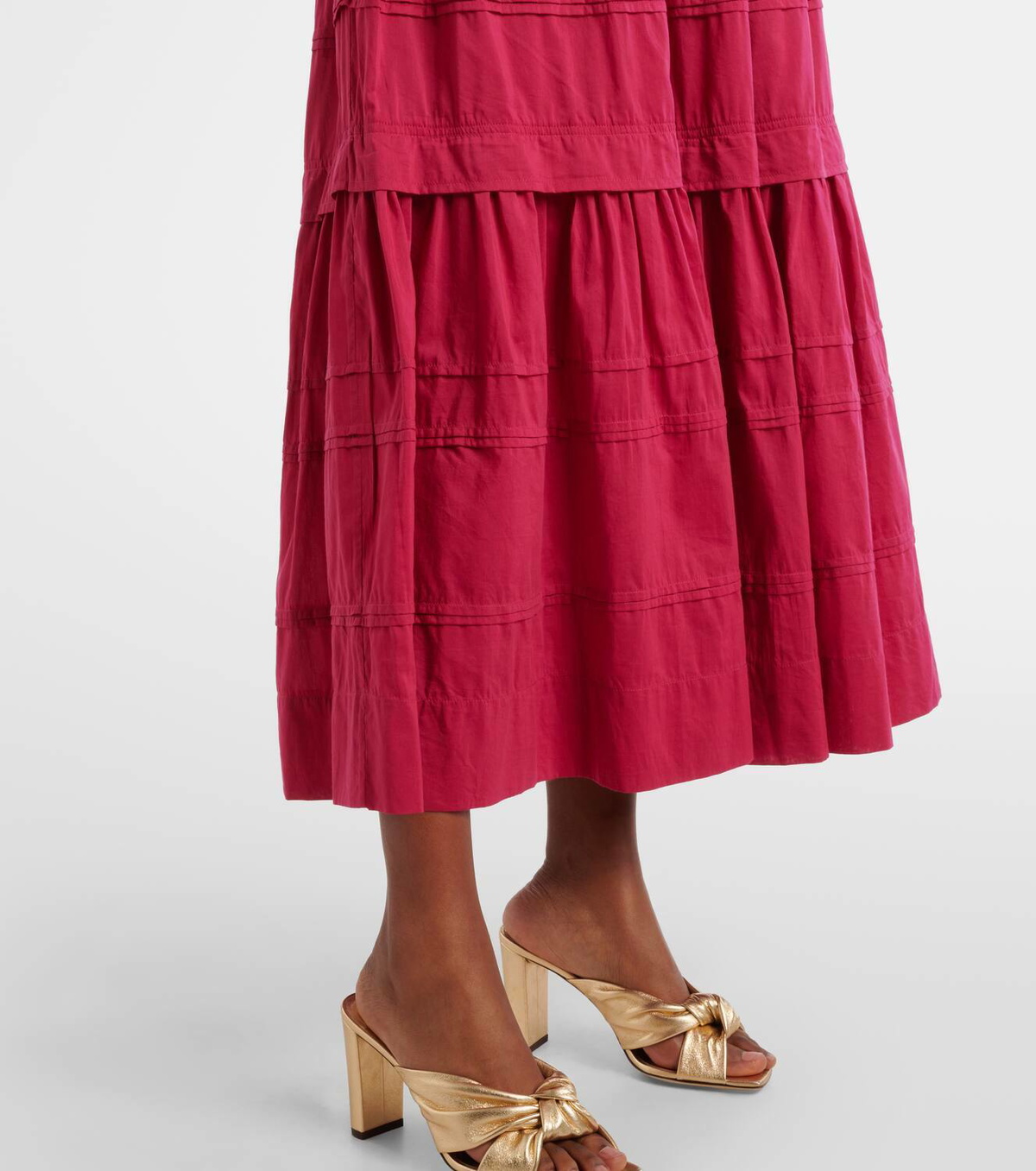 ■ULLA JOHNSON ガイア コットン ブレンド ミディ ドレス Freya Pristine Cotton Midi Dress