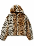 Givenchy - Cropped Cheetah-Print Faux Fur Hooded Bomber Jacket - Neutrals