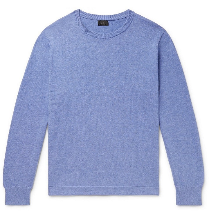 Photo: J.Crew - Mélange Cotton Sweater - Blue