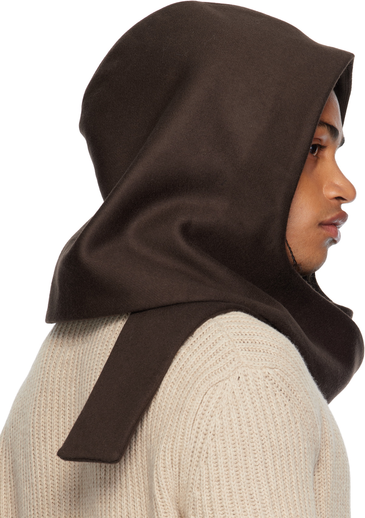 colbo Brown Head Wrap Hooded Scarf
