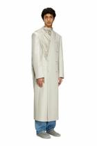 Diesel Long coat with shredded scarf fringing - Jackets Mens in Grey