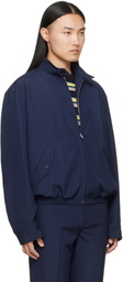 Marni Navy Embroidered-Logo Jacket