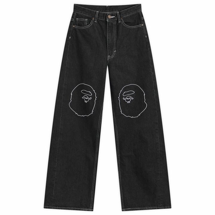 Photo: A Bathing Ape Women's Ape Head Oversized Jeans in Black