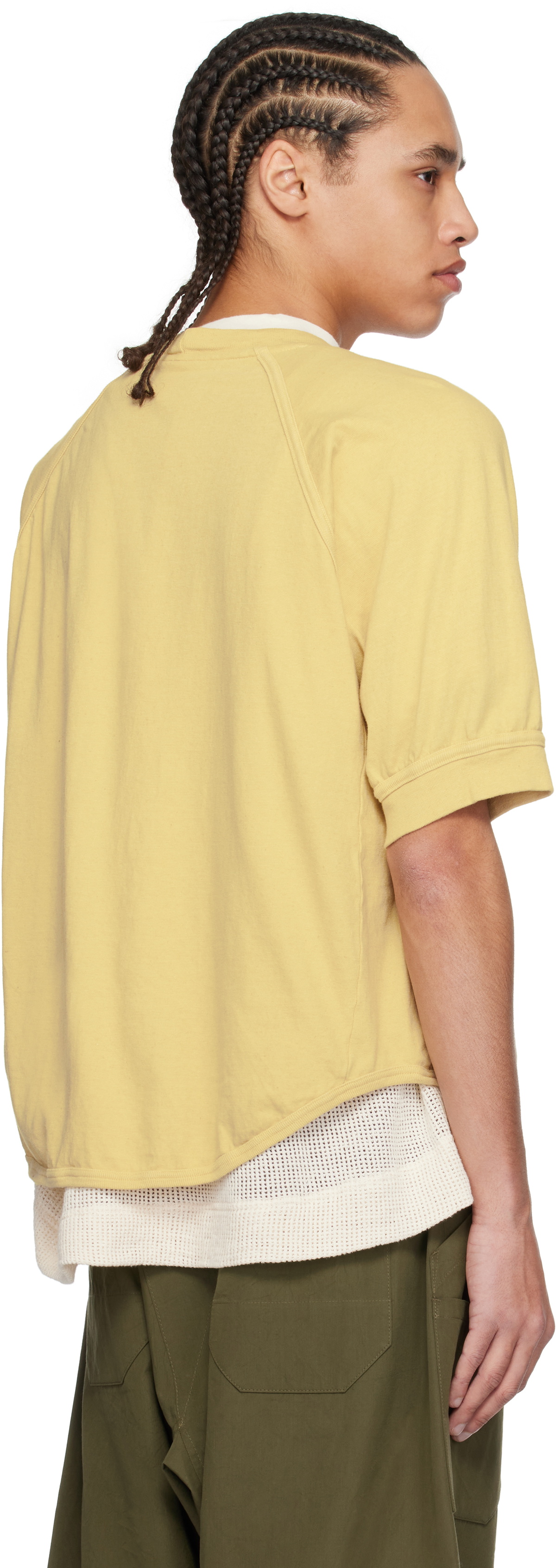 Jan-Jan Van Essche Yellow O-Project Cotton Hemp Jersey 3/4 Sleeve T-shirt