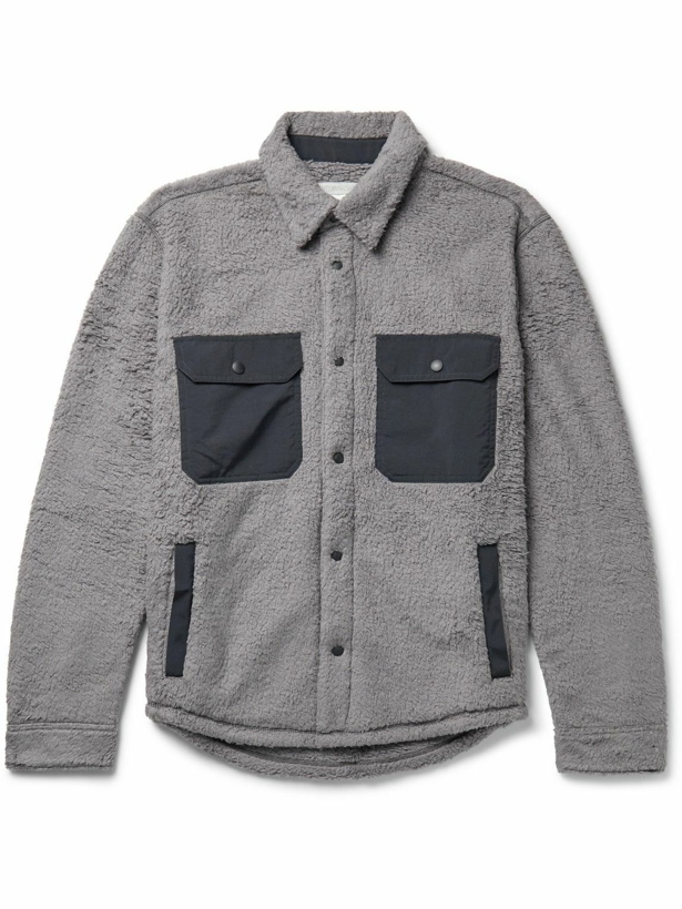 Photo: Outerknown - Skyline ECONYL-Trimmed Recycled-Fleece Shirt Jacket - Gray