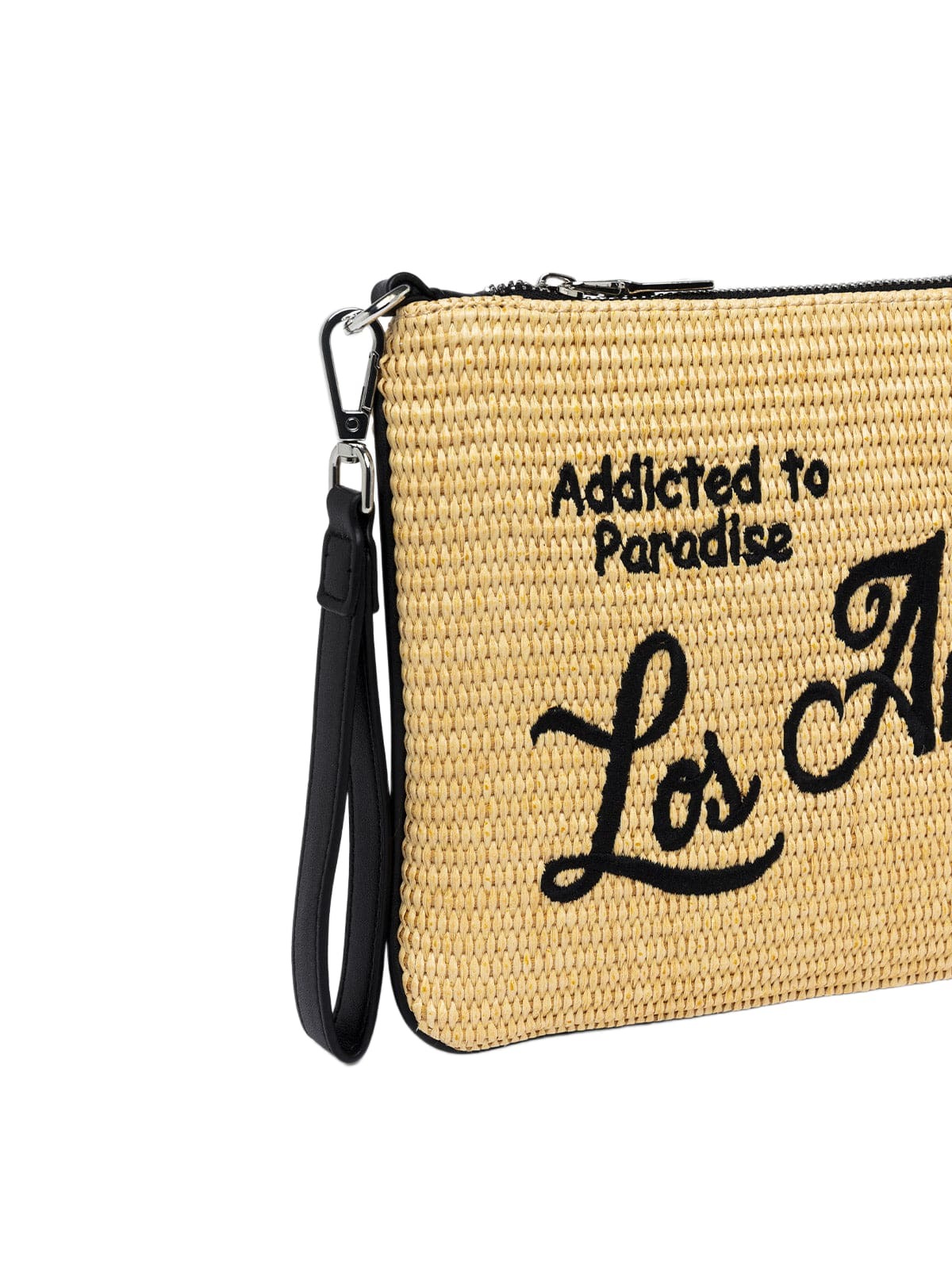 MC2 Saint Barth Parisienne Straw Pochette With Los Angeles Embroidery