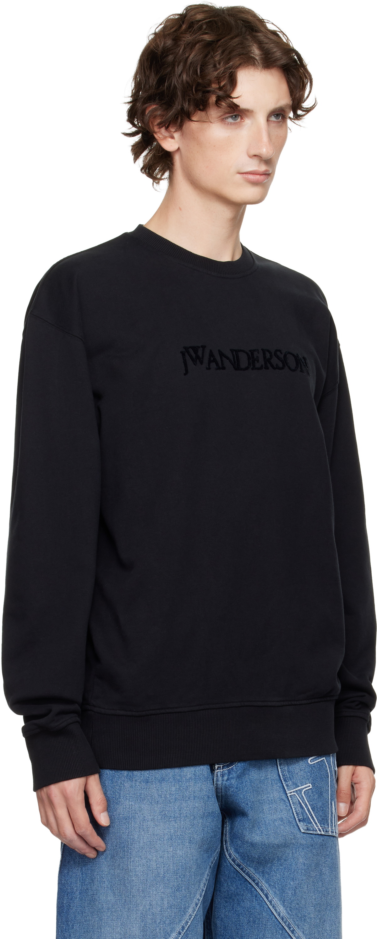 JW Anderson Black Logo Embroidery Sweatshirt