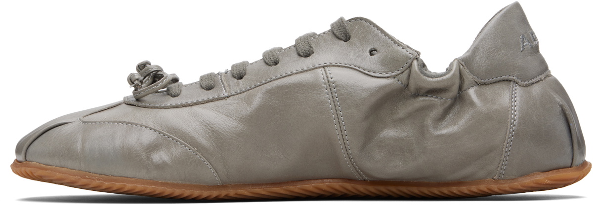 ABRA Gray Leather Ballerina Sneakers