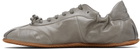 ABRA Gray Leather Ballerina Sneakers