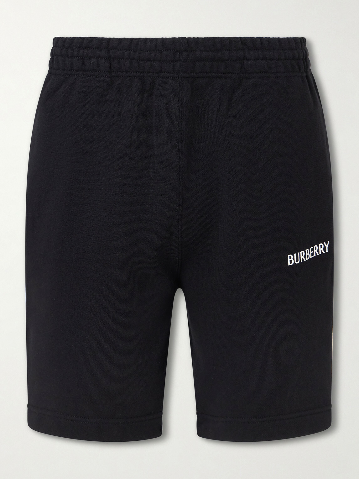 Burberry - Logo-Print Straight-Leg Cotton-Jersey Shorts - Black
