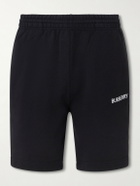 Burberry - Logo-Print Straight-Leg Cotton-Jersey Shorts - Black