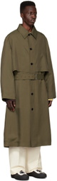 Jil Sander Green Viscose Trench Coat