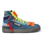 Off-White - Off-Court Suede, Leather and Canvas High-Top Sneakers - Blue