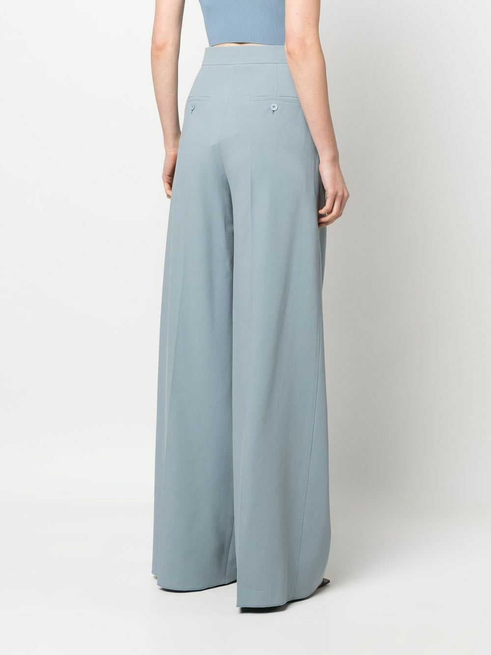 S Max Mara Women's Umanita Cotton Blend Trousers Blue