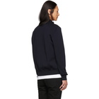 Moncler Navy Down Maglia Zip-Up Sweater