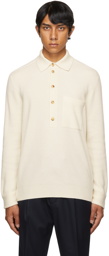 Brunello Cucinelli Beige Cashmere Long Sleeve Polo