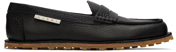 Photo: Marni Black Grained Leather Loafers