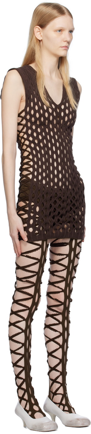 Sinéad O’Dwyer Brown Squiggle Minidress