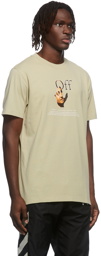 Off-White Taupe Caravaggio Hand Graphic T-Shirt