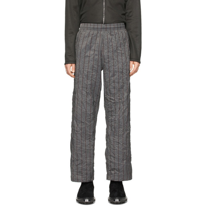 Photo: Our Legacy Grey Crushed Memory Striped Trousers