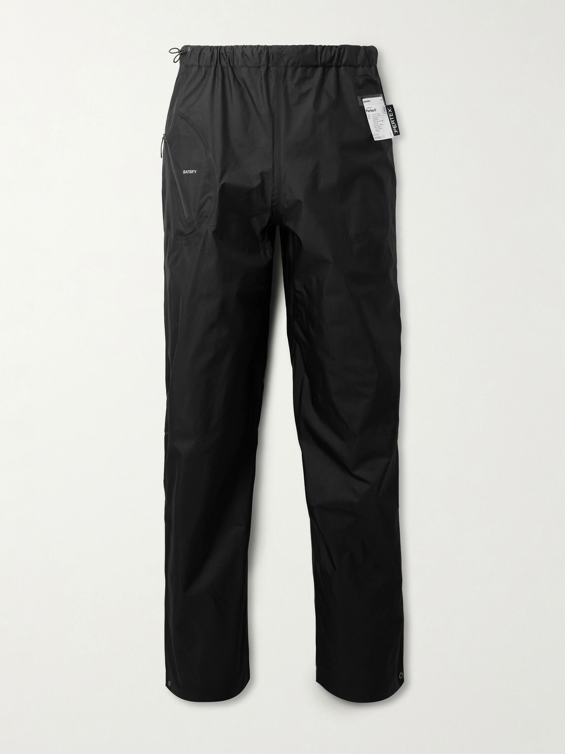 Satisfy - Straight-Leg Pertex® 3L Rain Logo-Appliquéd Recycled-Ripstop Trousers - Black