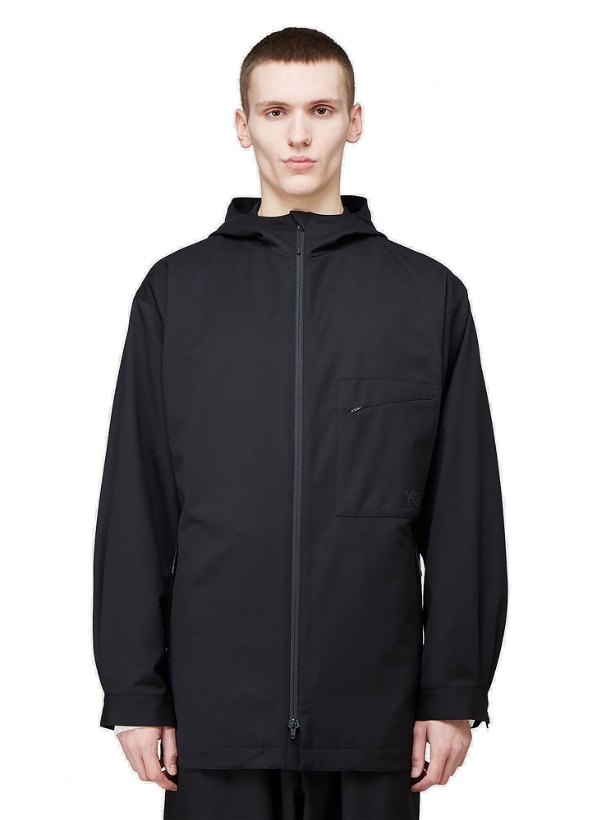 Photo: Classic Hooded Windbreaker Jacket in Black