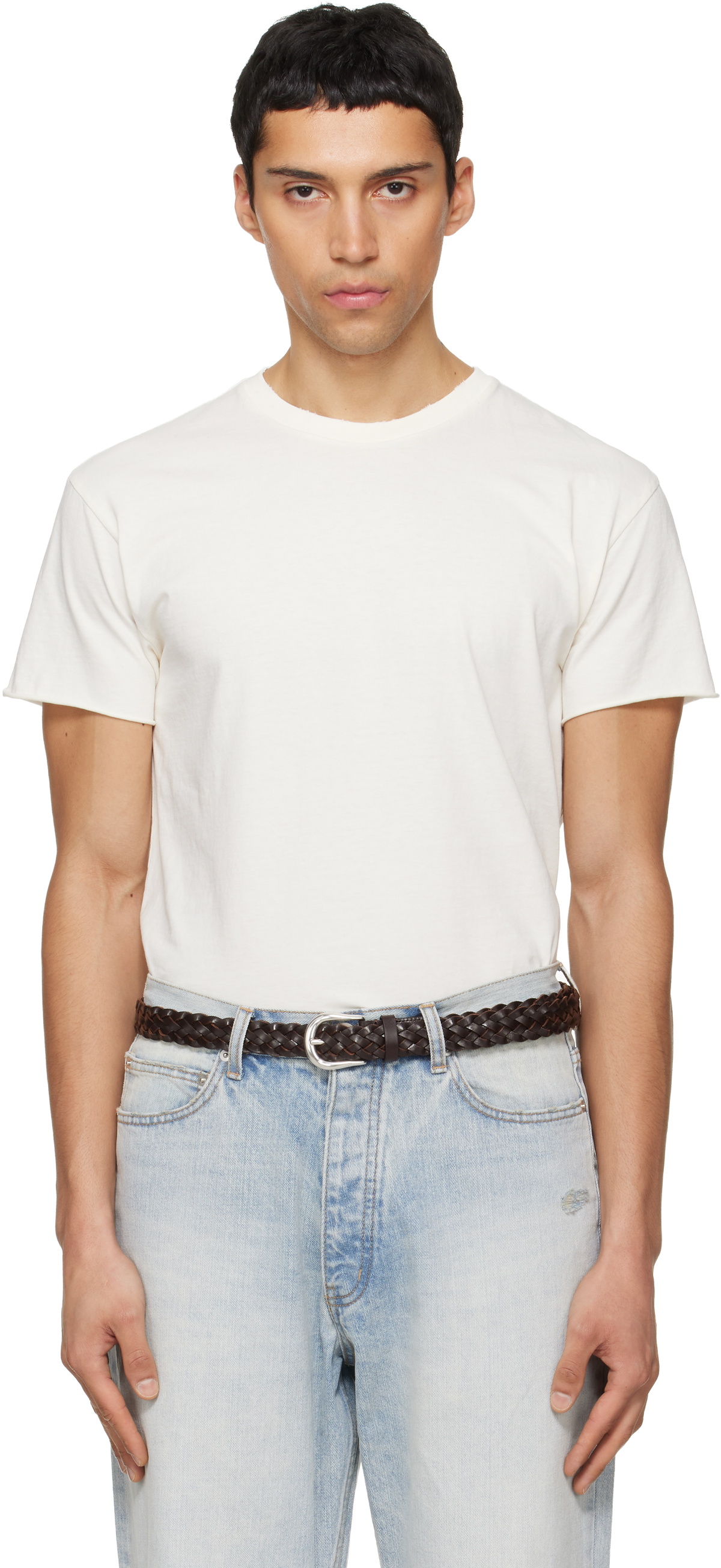 TONYWACK Off-White Garment Dyed Raw Edge T-shirt