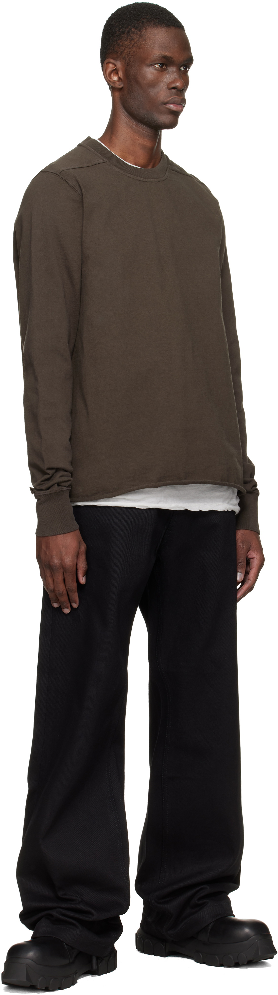 Rick Owens DRKSHDW Brown Temple Crewneck Sweatshirt