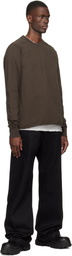 Rick Owens DRKSHDW Brown Temple Crewneck Sweatshirt