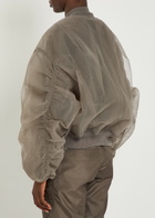 Rick Owens Secchia Flight Printed Tulle Bomber Jacket Grey