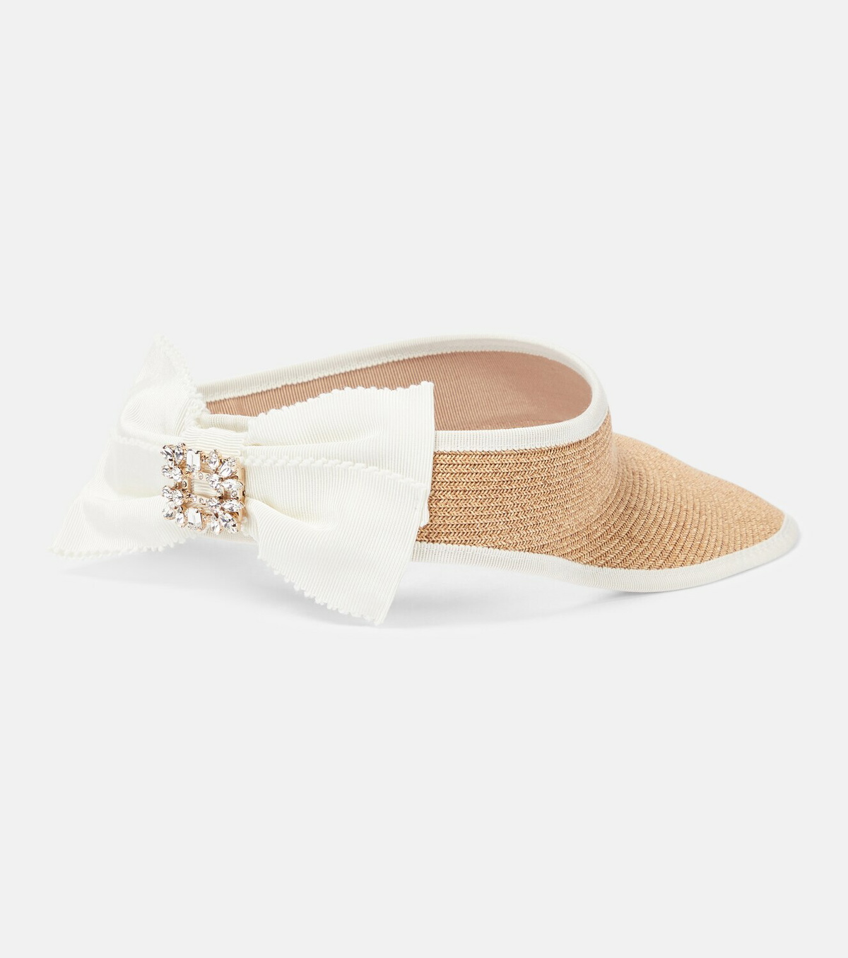 Roger Vivier Buckled raffia-effect visor Roger Vivier