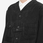 Engineered Garments Men's Cord Cardigan Jacket in Black