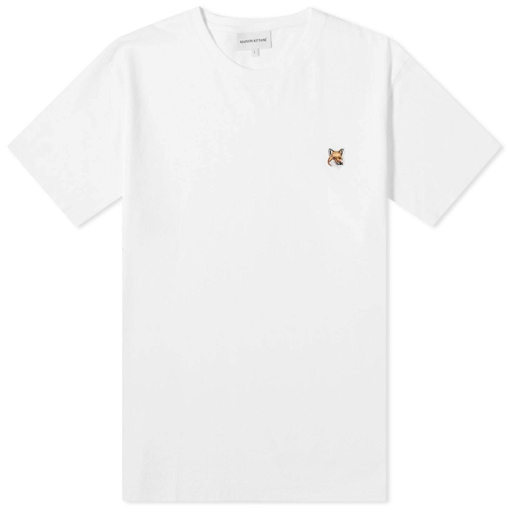 Photo: Maison Kitsuné Men's Fox Head Patch Regular T-Shirt in White