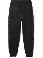 KAPITAL - Tapered Embellished Cotton-Jersey Sweatpants - Black