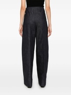 Peter Do Blue Pintucked Wide-Leg Jeans
