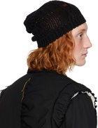 AIREI Black Embroidered Beanie