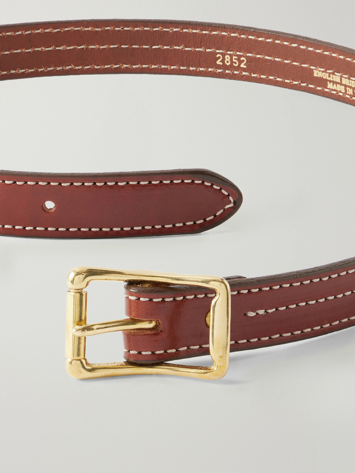 Yuketen - 2.5cm Leather Belt - Brown