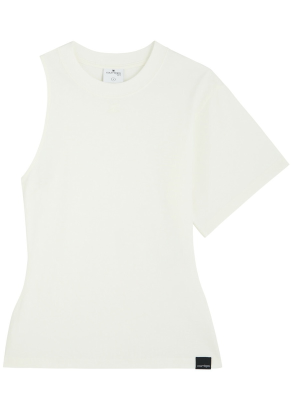 Photo: Courrèges Scube one Shoulder Cotton T-shirt White