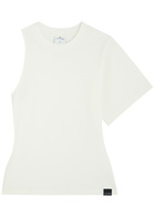 Courrèges Scube one Shoulder Cotton T-shirt White